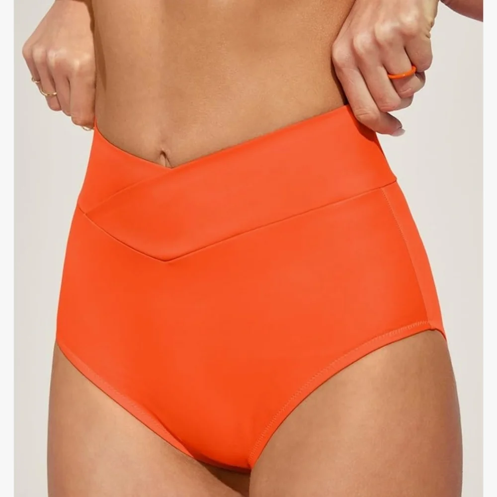 Women's V-Neck High Waisted 2 PC Bikini Set Size L - NWOT